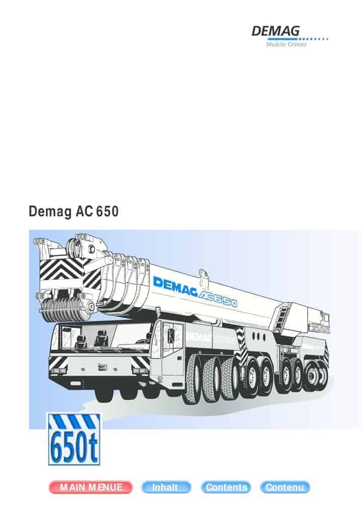 Demag AC650 Mobile Crane Load Chart & Specification Cranepedia