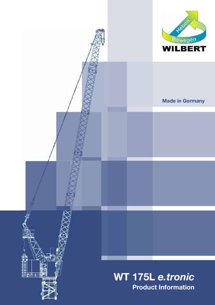 Wilbert WT 175L e.tronic Luffing, Tower Crane Load Chart