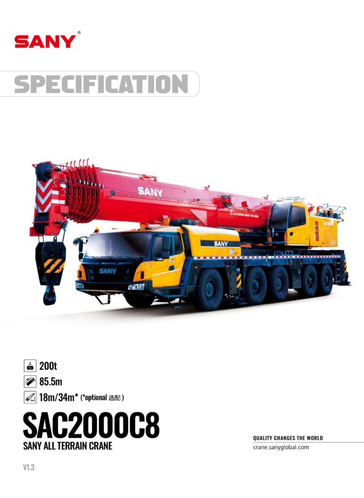 Sany SAC2000C8 All Terrain Crane