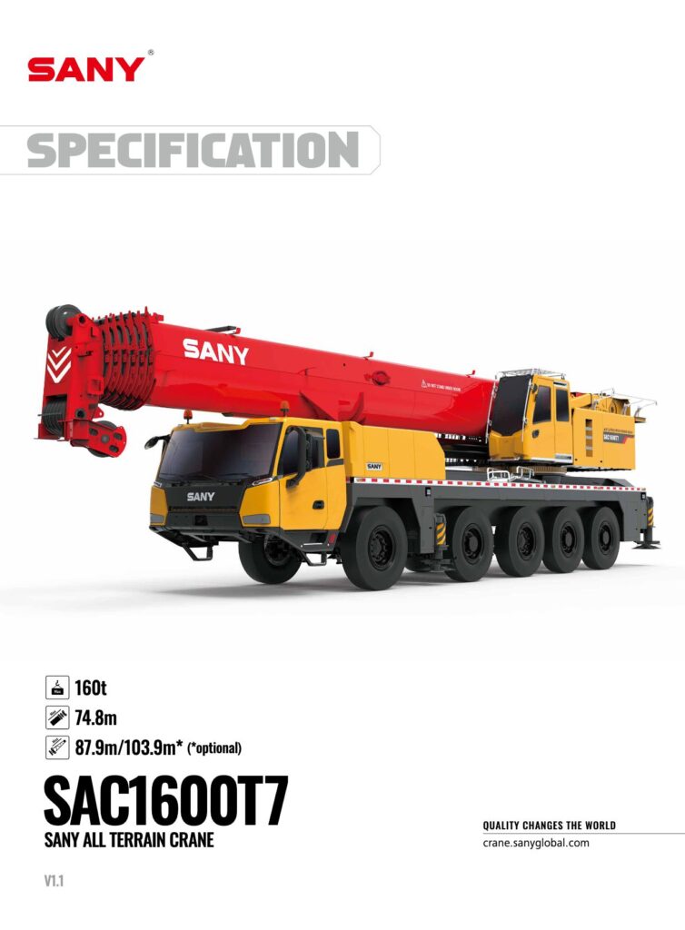 Sany SAC1600T7 All Terrain Crane