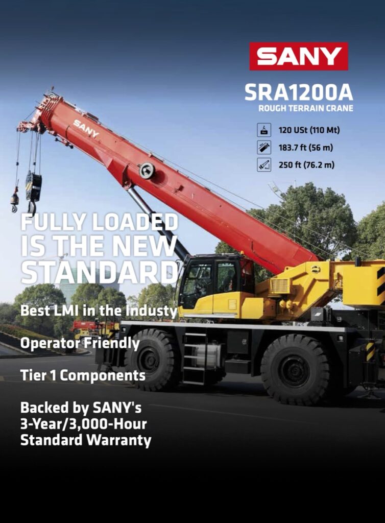 Sany SRA1200A Rough Terrain Crane Load Chart
