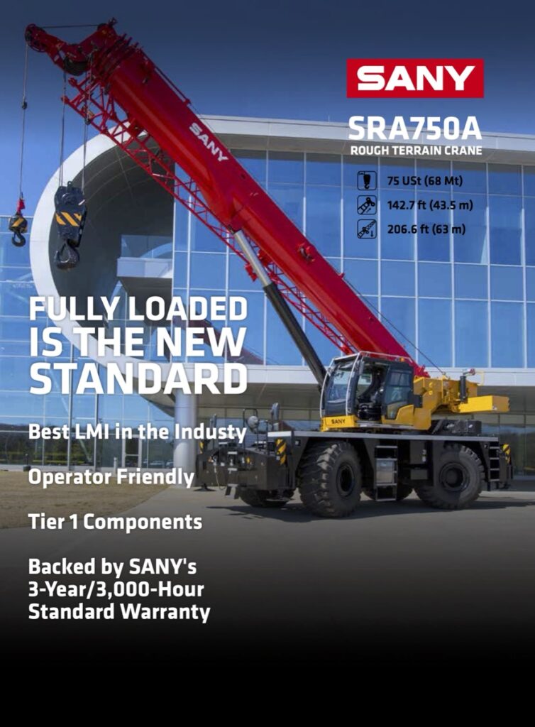 Sany SRA750A Rough Terrain Crane Load Chart
