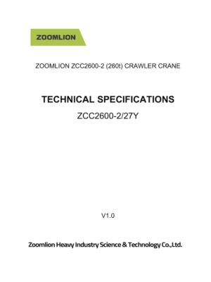 Zoomlion ZCC2600-2 Crawler Crane
