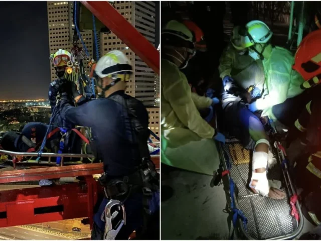 211123 worker rescued tower crane singapore 2