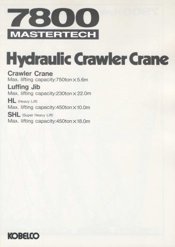 Kobelco 7800 Crawler Crane Load Chart