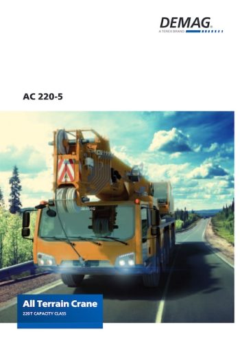 Demag AC220-5 All Terrain Crane Load Chart Demag AC220-5 All Terrain Crane Load Chart