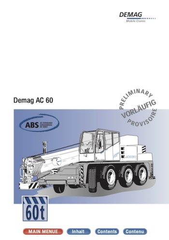 Demag AC 60 All Terrain Crane Load Chart Demag AC 60 All Terrain Crane Load Chart