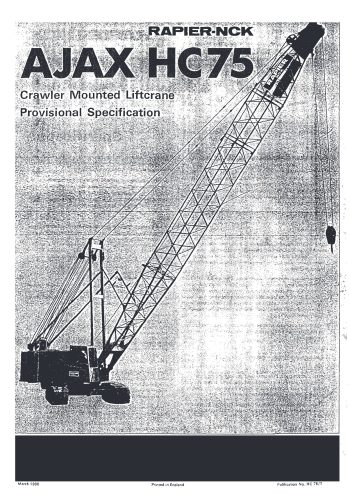 Ajax HC75 Crawler Crane Ajax HC75 Crawler Crane