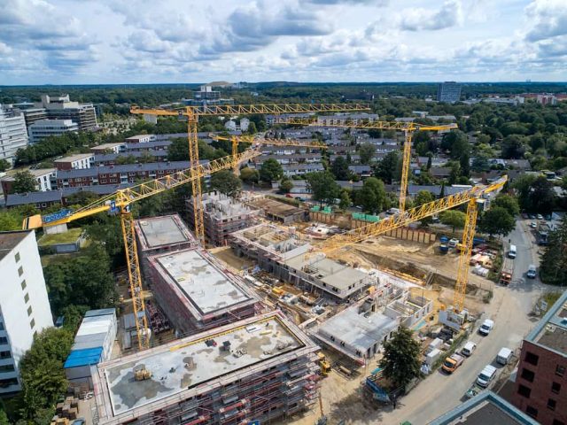 bkl deploys five potain cranes for in den sieben stucken residential construction project in hannover germany 1