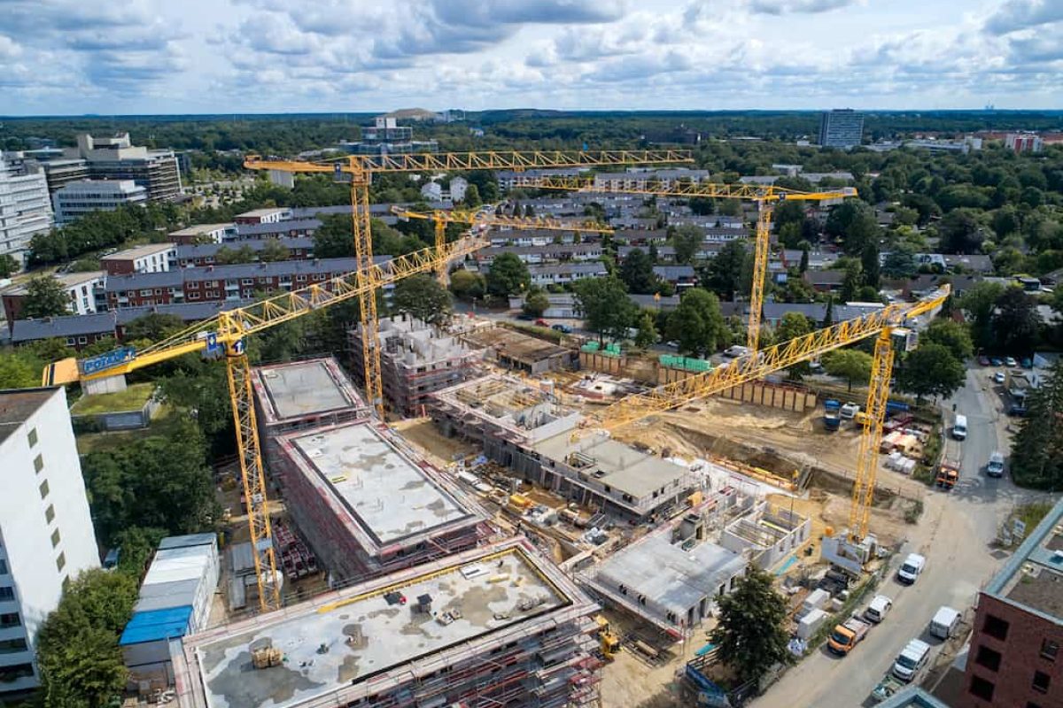 bkl deploys five potain cranes for in den sieben stucken residential construction project in hannover germany 1