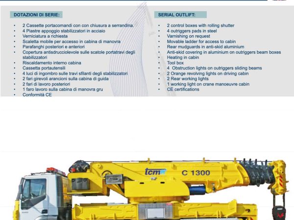 TCM srl C 1300 Truck Mounted Crane