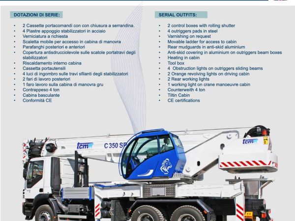 TCM srl C350SP Truck Mounted Crane