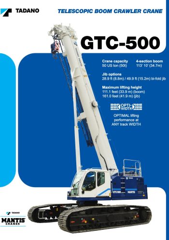 Tadano GTC-500 Telescopic Crawler Crane Tadano GTC-500 Telescopic Crawler Crane