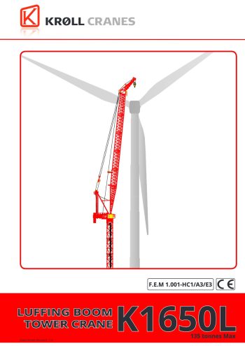 Kroll K1650L Luffing Tower Crane Kroll K1650L Luffing Tower Crane