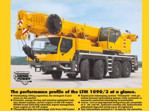 Liebherr LTM 1090/3 All Terrain Crane Load Chart