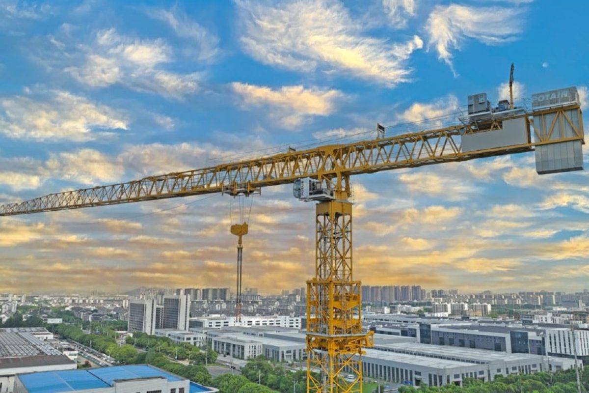 manitowoc launches largest topless tower crane from asia range the potain mct 2205 01