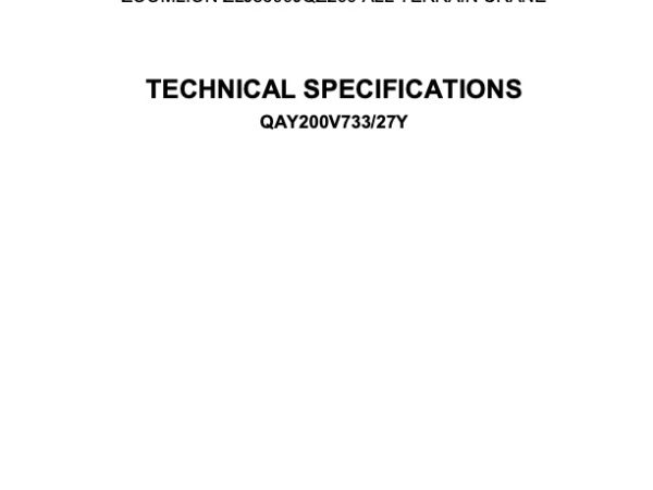Zoomlion QAY200V733 All Terrain Crane Load Chart