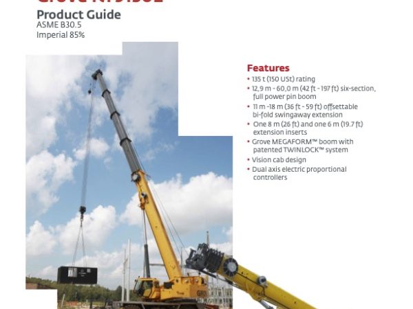 Grove RT9150E Rough Terrain Crane Load Chart