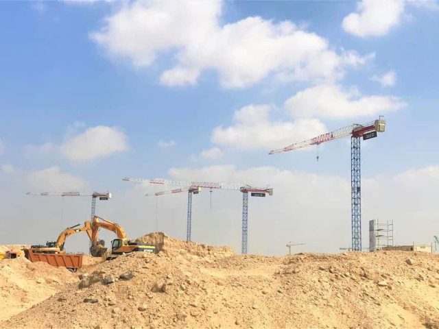 Raimondi Topless Tower Crane at Aljada jobsite