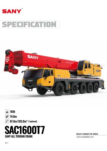 Sany SAC1600T7 All Terrain Crane Sany SAC1600T7 All Terrain Crane