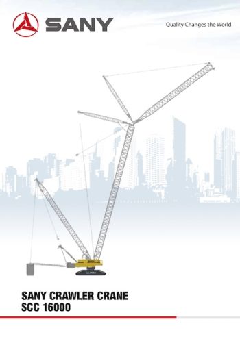 Sany SCC16000 Crawler Crane Load Chart Sany SCC16000 Crawler Crane Load Chart