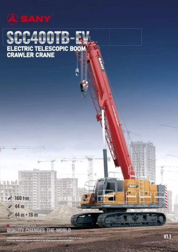 Sany SCC400TB-EV Telescopic Crawler Crane Load Chart Sany SCC400TB-EV Telescopic Crawler Crane Load Chart