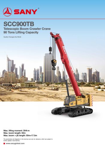 Sany SCC900TB Telescopic Crawler Crane Sany SCC900TB Telescopic Crawler Crane
