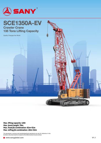 auto draft Sany SCE1350A-EV Crawler Crane