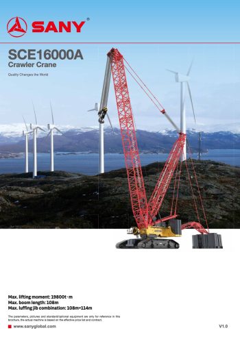 Sany SCE16000A Crawler Crane Sany SCE16000A Crawler Crane