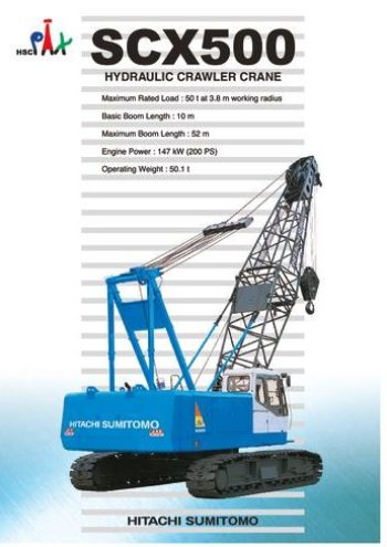 Hitachi Sumitomo SCX500 Crawler Crane Load Chart