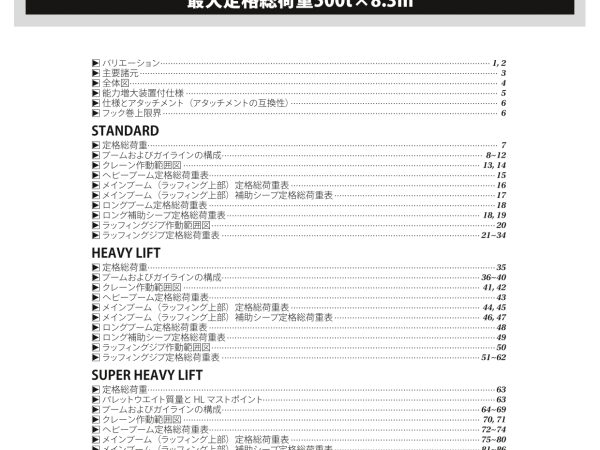Kobelco SL6000J-2 Crawler Crane Load Chart