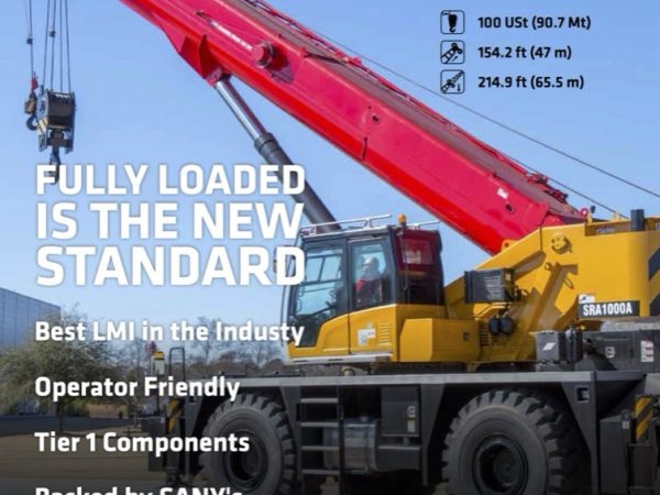 Sany SRA1000A Rough Terrain Crane Load Chart