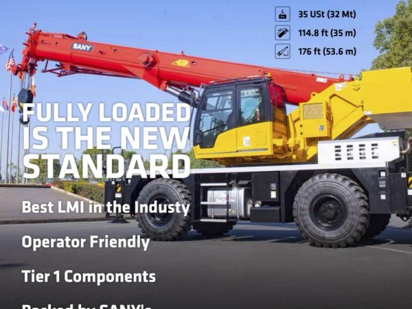 Sany SRA350A Rough Terrain Crane Load Chart