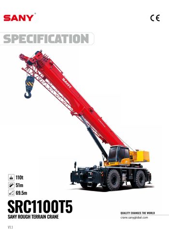 Sany SRC1100T5 Rough Terrain Crane Sany SRC1100T5 Rough Terrain Crane