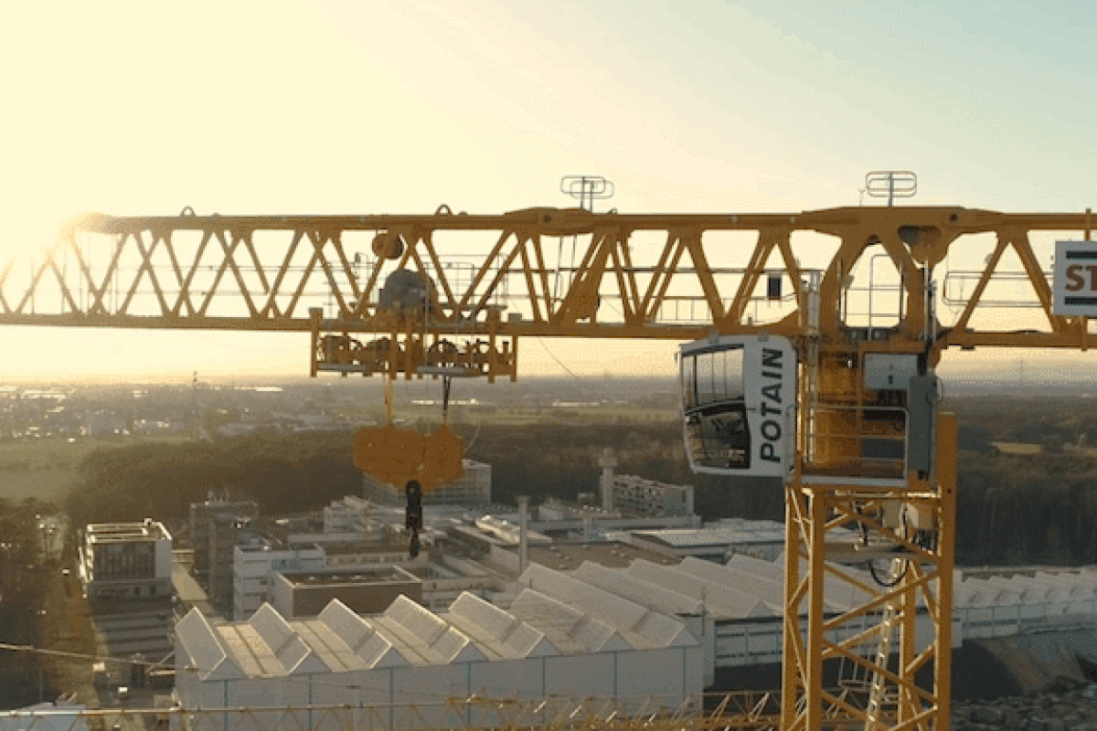 strabag deploys largest ever potain topless crane mdt 809 for fair particle accelerator facility construction in germany 1