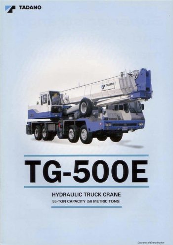 Tadano TG-500E hydraulic truck crane load chart Tadano TG-500E hydraulic truck crane load chart