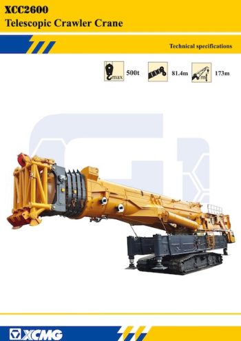 XCMG XCC2600 Telescopic Crawler Crane Load Chart XCMG XCC2600 Telescopic Crawler Crane Load Chart