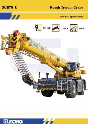 XCMG XCR75U Rough Terrain Crane Load Chart