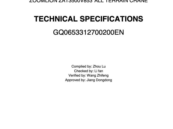 Zoomlion ZAT3500V853 All Terrain Crane