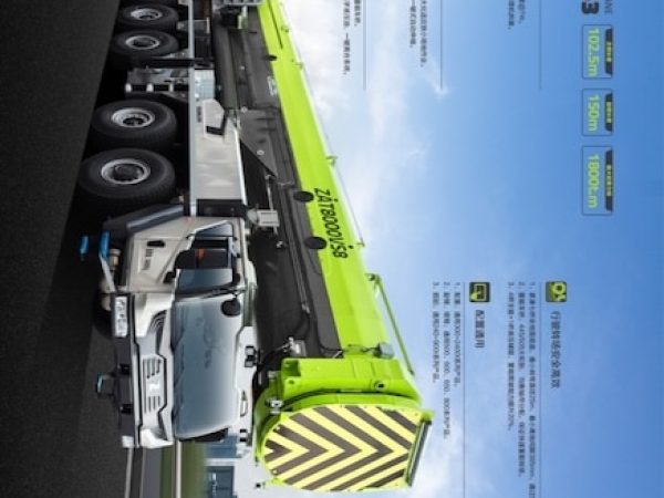 Zoomlion ZAT8000VS863 All Terrain Crane Load Chart