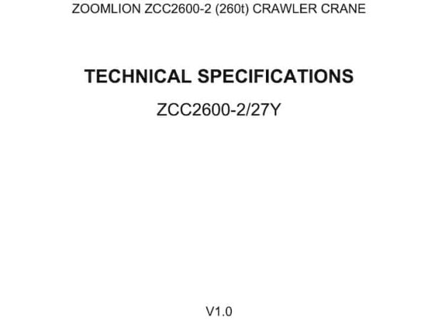Zoomlion ZCC2600-2 Crawler Crane