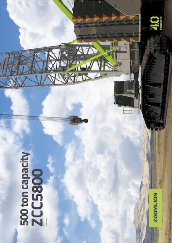 Zoomlion ZCC5800 Crawler Crane Load Chart Zoomlion ZCC5800 Crawler Crane Load Chart