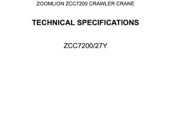 Zoomlion ZCC7200 Crawler Crane