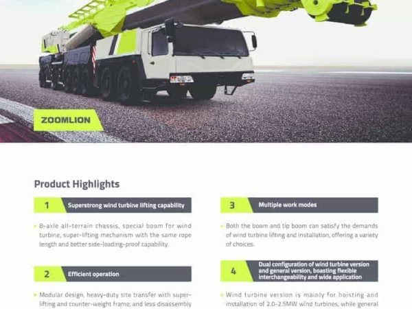 Zoomlion QAY800 All Terrain Crane Load Chart