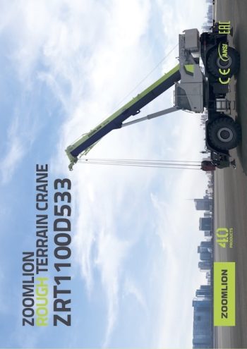 Zoomlion ZRT1100D533 Rough Terrain Crane Load Chart Zoomlion ZRT1100D533 Rough Terrain Crane Load Chart