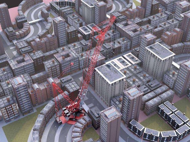 Artistic impression of Mammoet's Focus working in city centers.