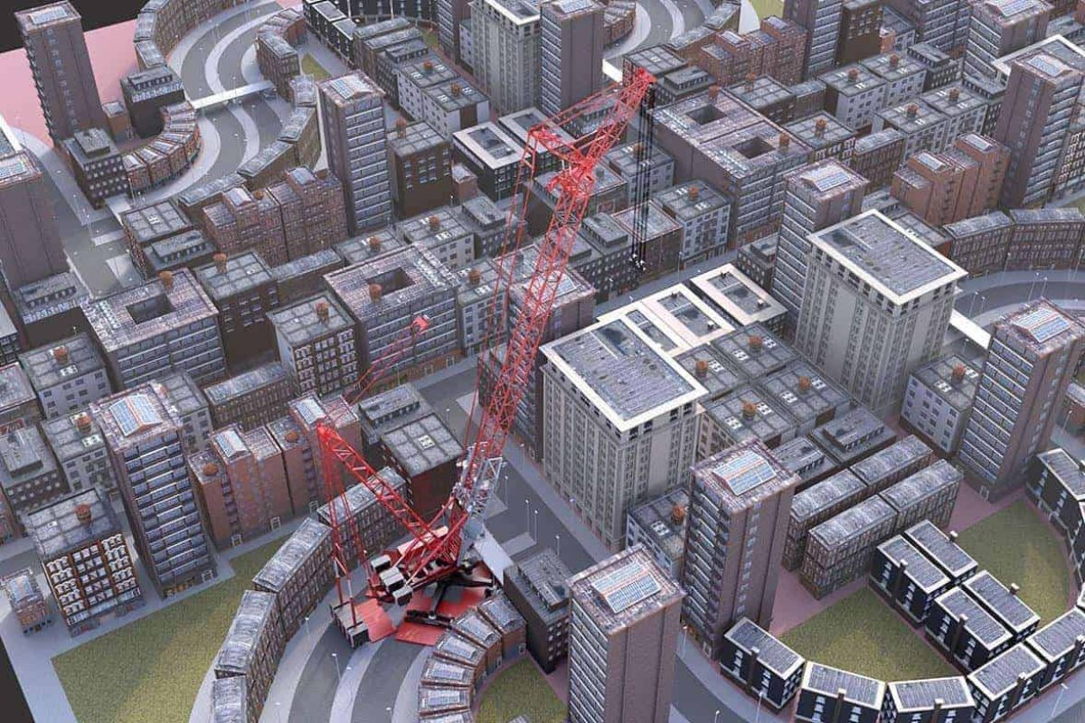 Artistic impression of Mammoet's Focus working in city centers.