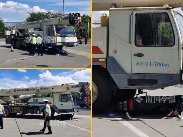 crane accident truck crane guangxi