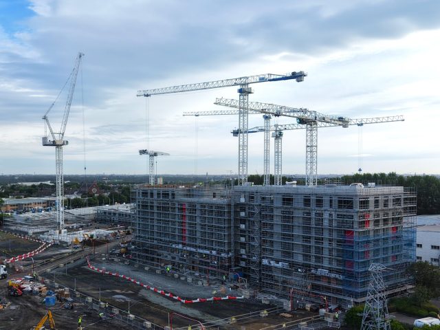 Raimondi T577 and MRT294 tower cranes working at Southwest Gate development in Dublin