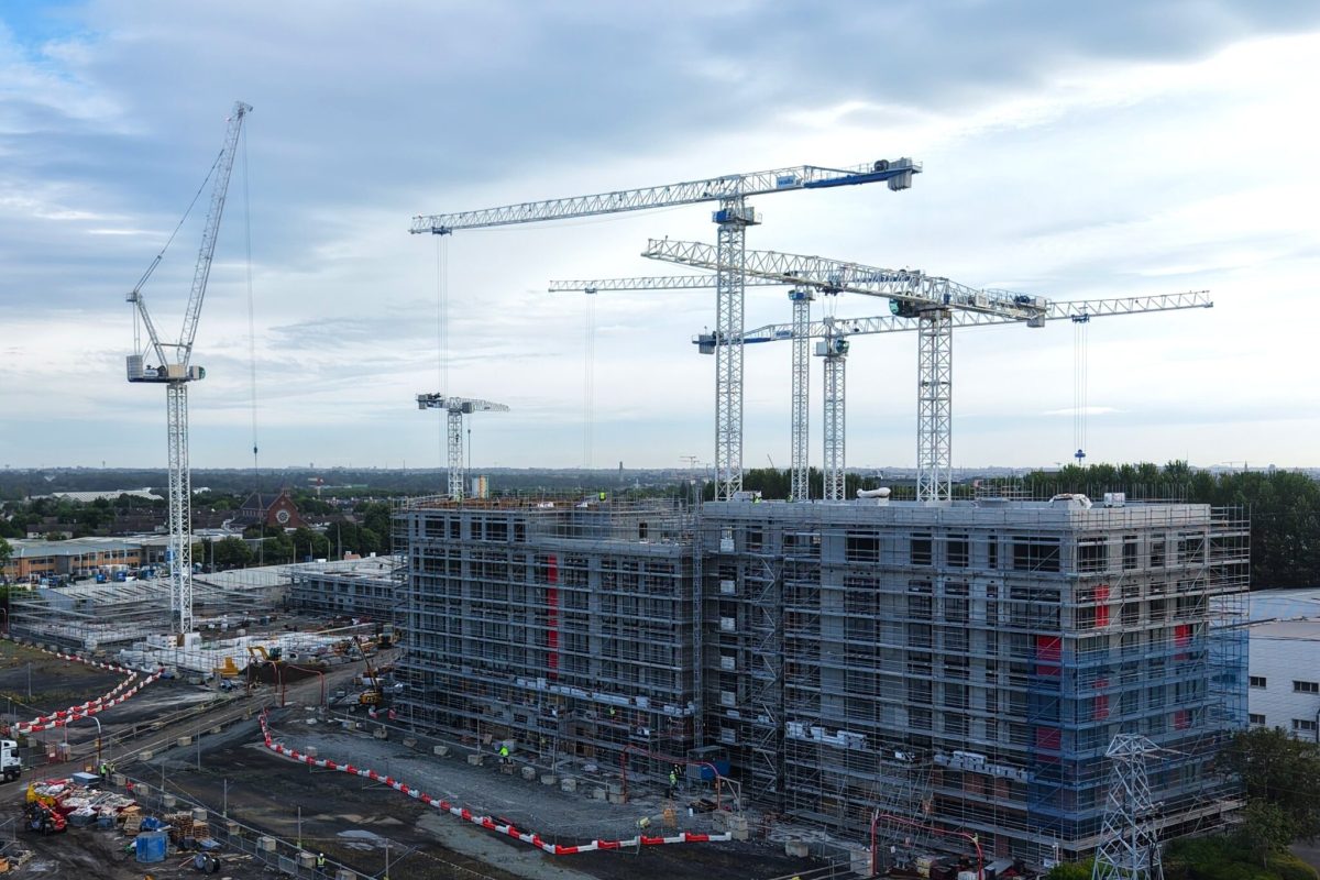 Raimondi T577 and MRT294 tower cranes working at Southwest Gate development in Dublin